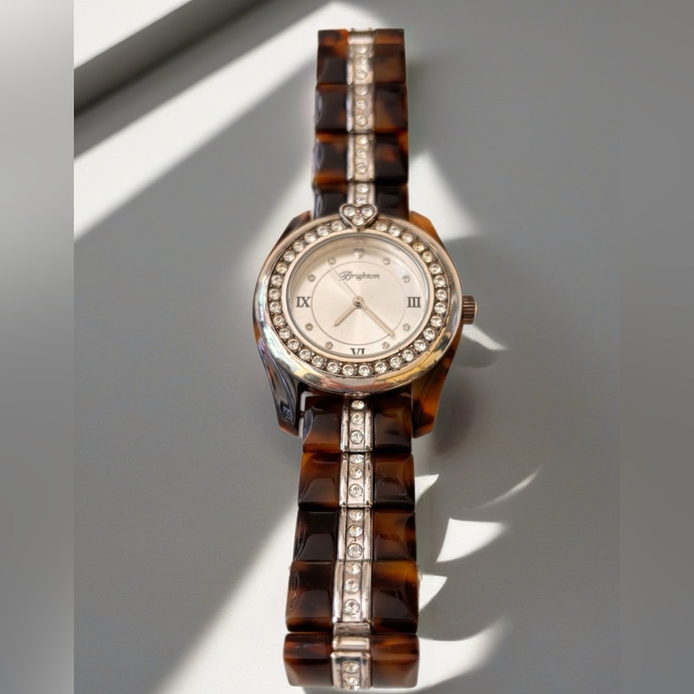 Brighton Tortoise Shell And Shiny Rhinestones Sil… - image 4